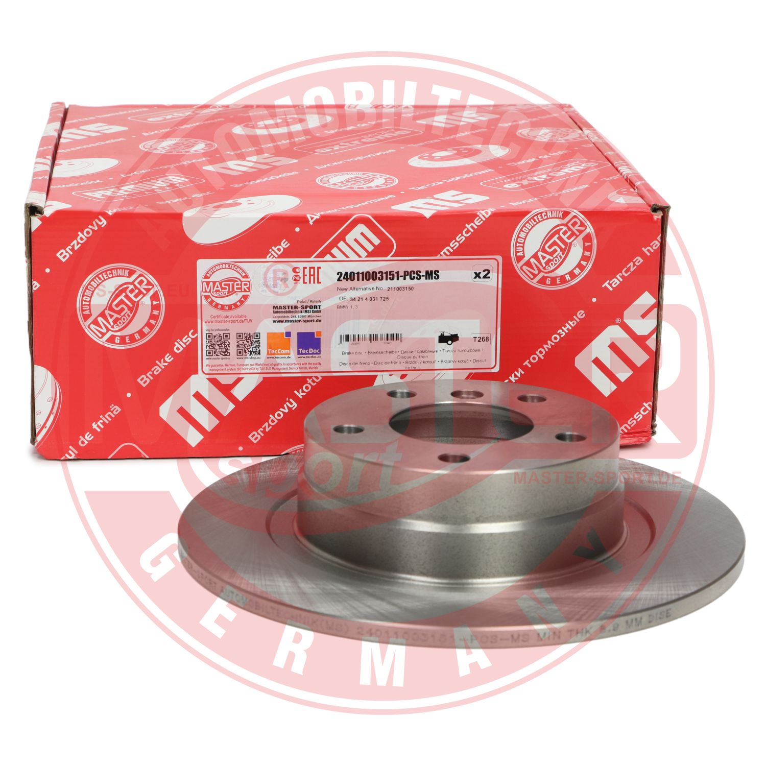 Disc frana MASTERSPORT GERMANY 24011003151-PCS-MS